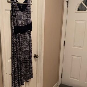 R&M Richards Navy and White Maxi Dress Size 16 Never Worn